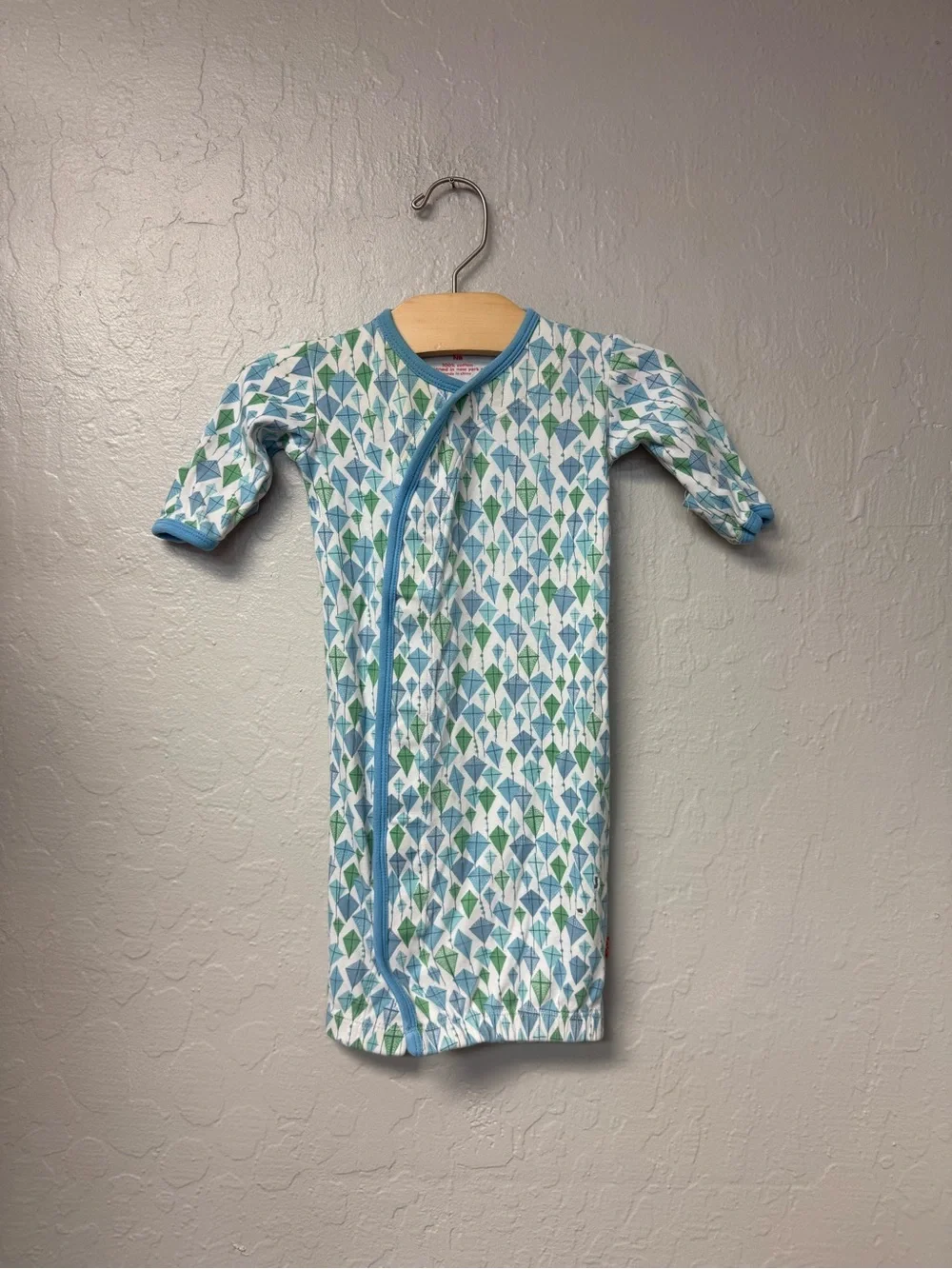 $15 ADD ON magnificent baby organic cotton‎ blue green baby gown newborn zara
